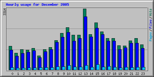 Hourly usage for December 2005