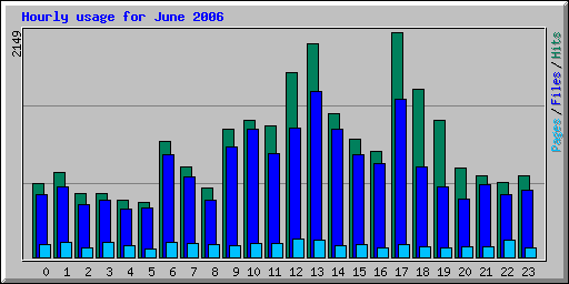 Hourly usage for June 2006