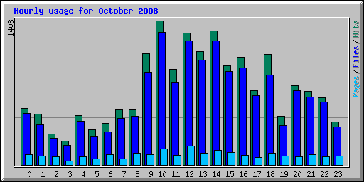 Hourly usage for October 2008