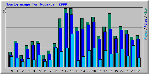 Hourly usage for November 2009