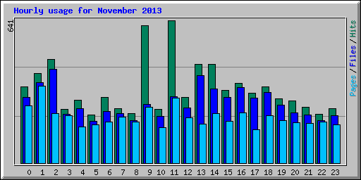 Hourly usage for November 2013