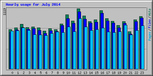 Hourly usage for July 2014