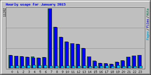 Hourly usage for January 2015