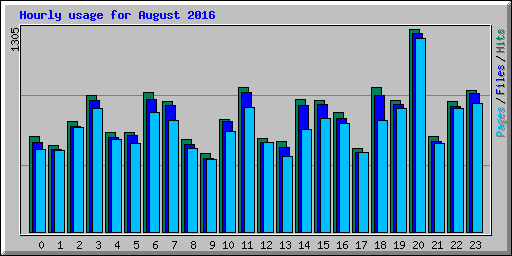 Hourly usage for August 2016