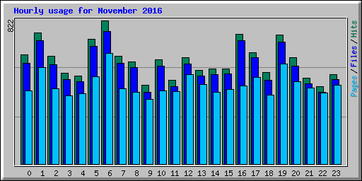 Hourly usage for November 2016