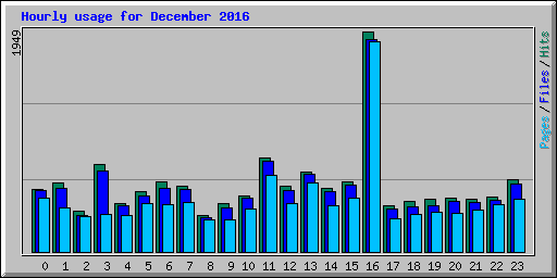 Hourly usage for December 2016