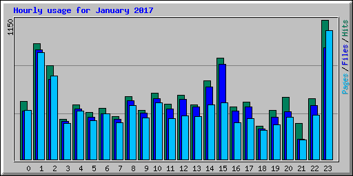 Hourly usage for January 2017