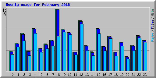 Hourly usage for February 2018