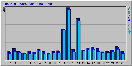 Hourly usage for June 2018