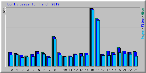 Hourly usage for March 2019